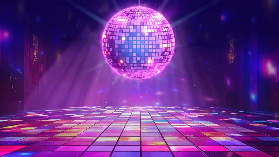 Disco ball and dance floor